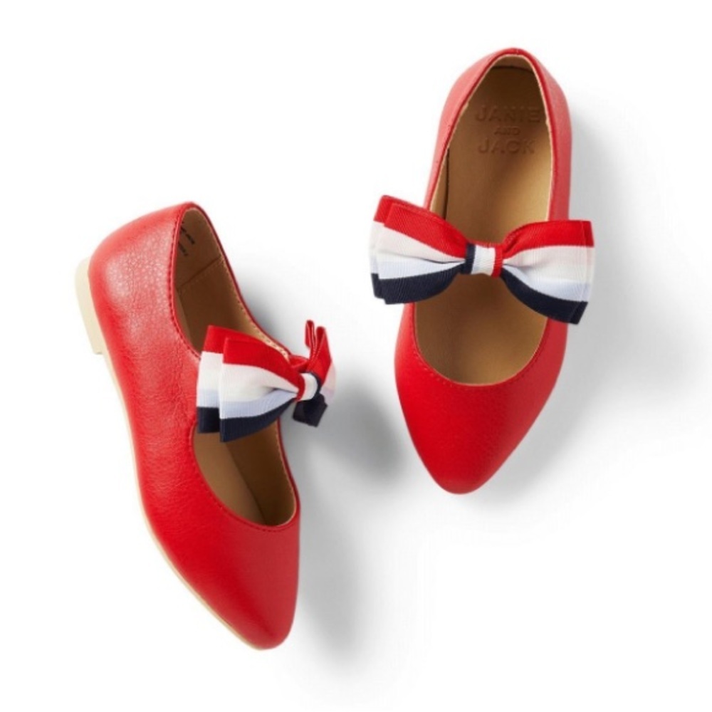 Janie and Jack Red Flat Shoes